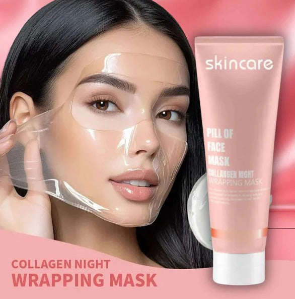Stone's Store collagen peel-off mask applied on face, showing a smooth, clear skin surface ready for removal and skincare benefits.