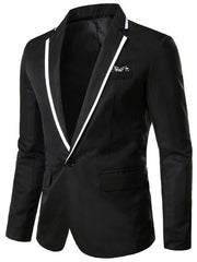2025 Spring/Summer New European and American Men'S Fashion, Korean Version, Trendy Casual Soul Power Dinner Four Seasons Solid Color S Men'S Jacket