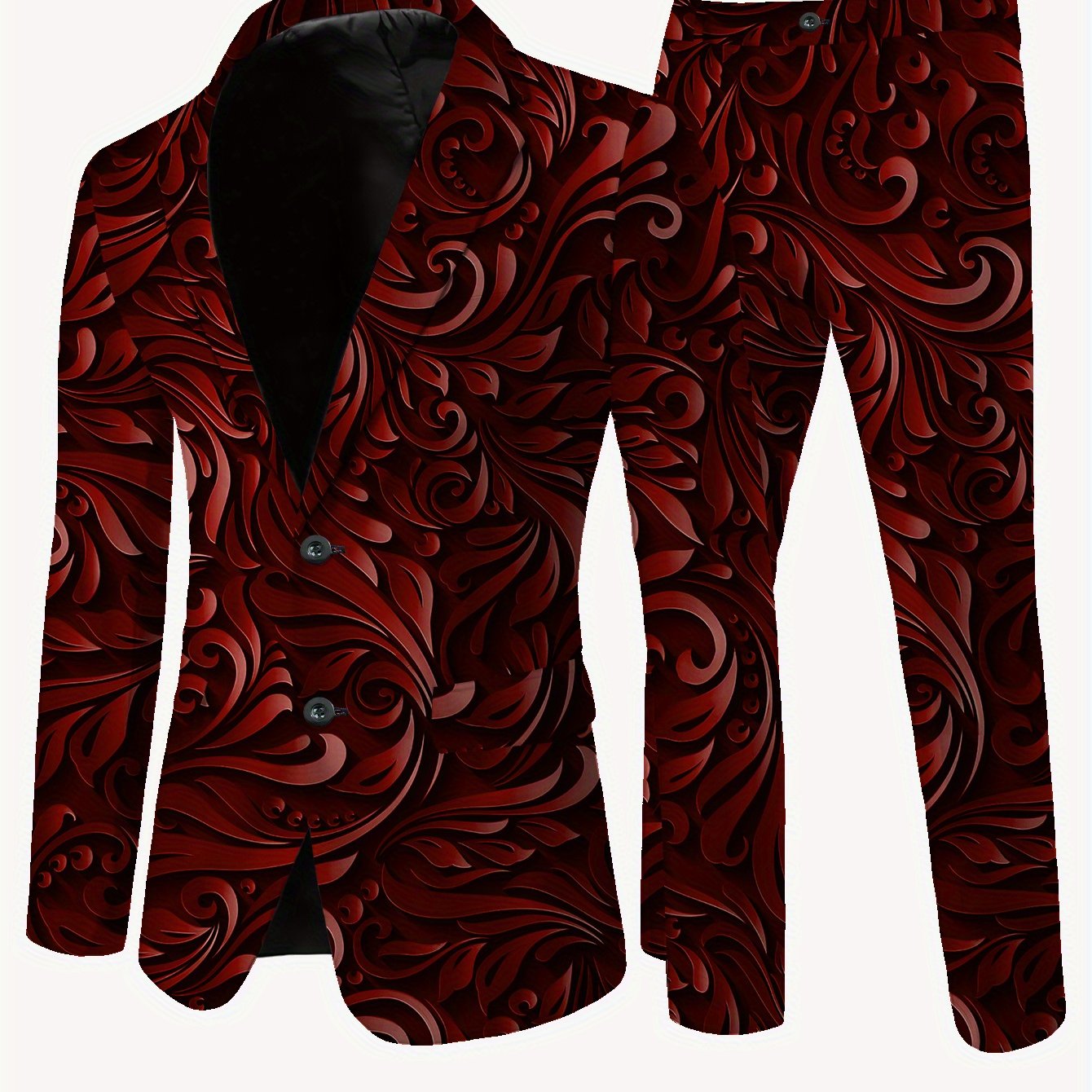 SHOWLU FASHION men's casual skinny fit polyester 2-piece suit, featuring a tailored blazer and matching pants, ideal for stylish occasions.
