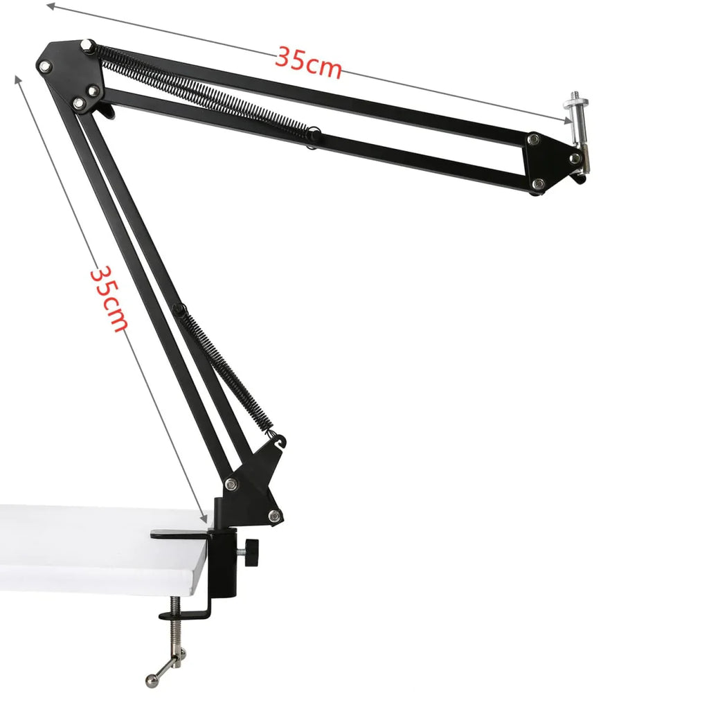 Lacyfans aluminum desktop tripod stand for phone and camera, ideal for overhead shots and photography setups.