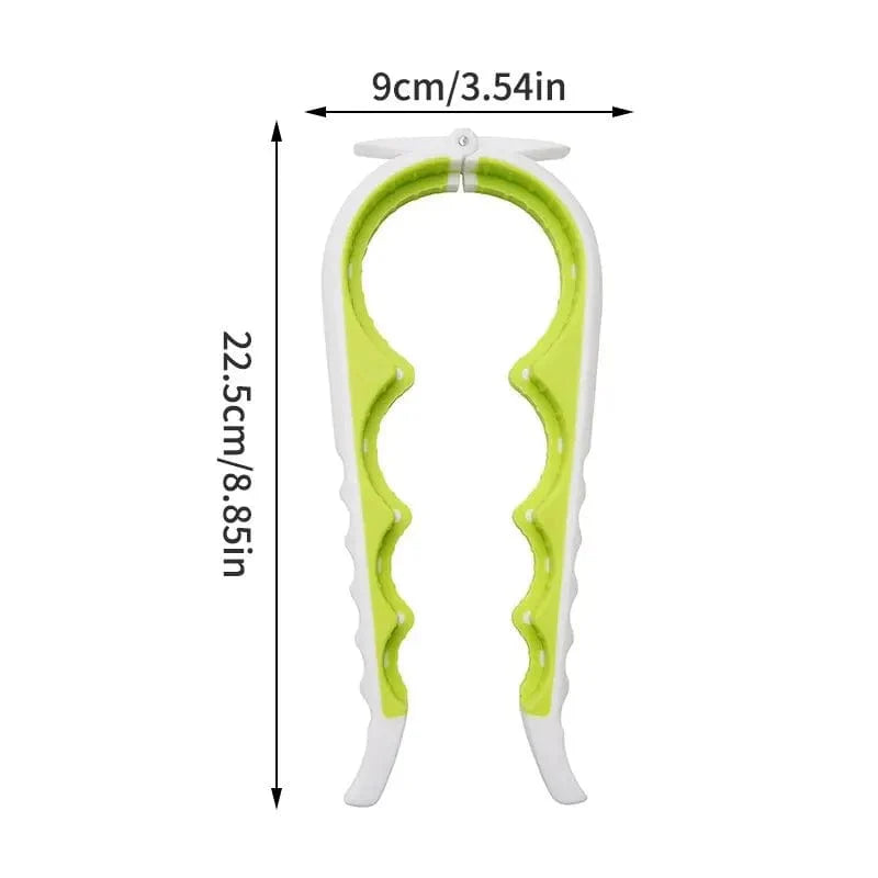 Showlu 4-in-1 multi-functional bottle opener with anti-slip grip, designed for opening cans, bottles, and caps easily.