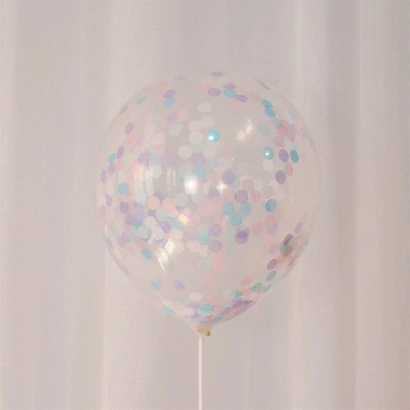 Showlu Macaron Candy Color Balloon Scraps, transparent paper fragments for birthday party decorations and photo backgrounds.