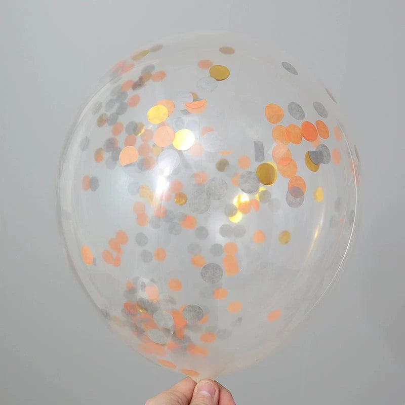 Showlu Macaron Candy Color Balloon Scraps with transparent paper strips for birthday party decorations and photo props.