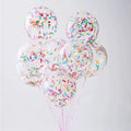 Showlu Macaron Candy Color Balloon Scraps, transparent paper props with colorful strips for birthday scene decorations.