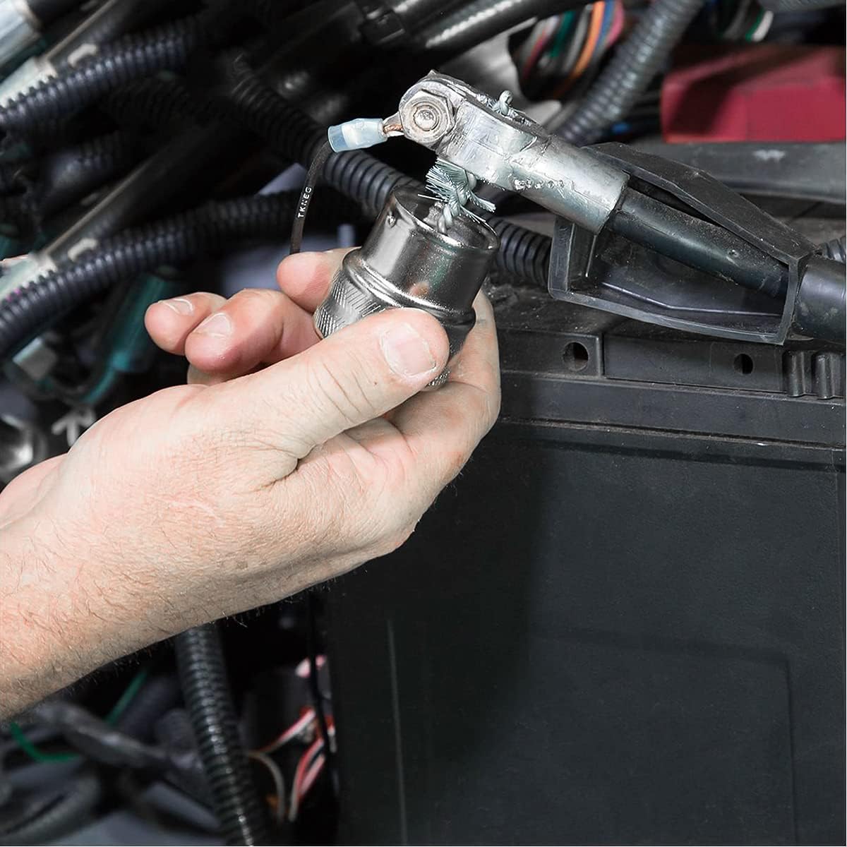 Showlu 4-Way Quick Release Car Battery Terminal Connectors, 2-pack, for SAEJIS Type A posts on cars, vans, and trucks.