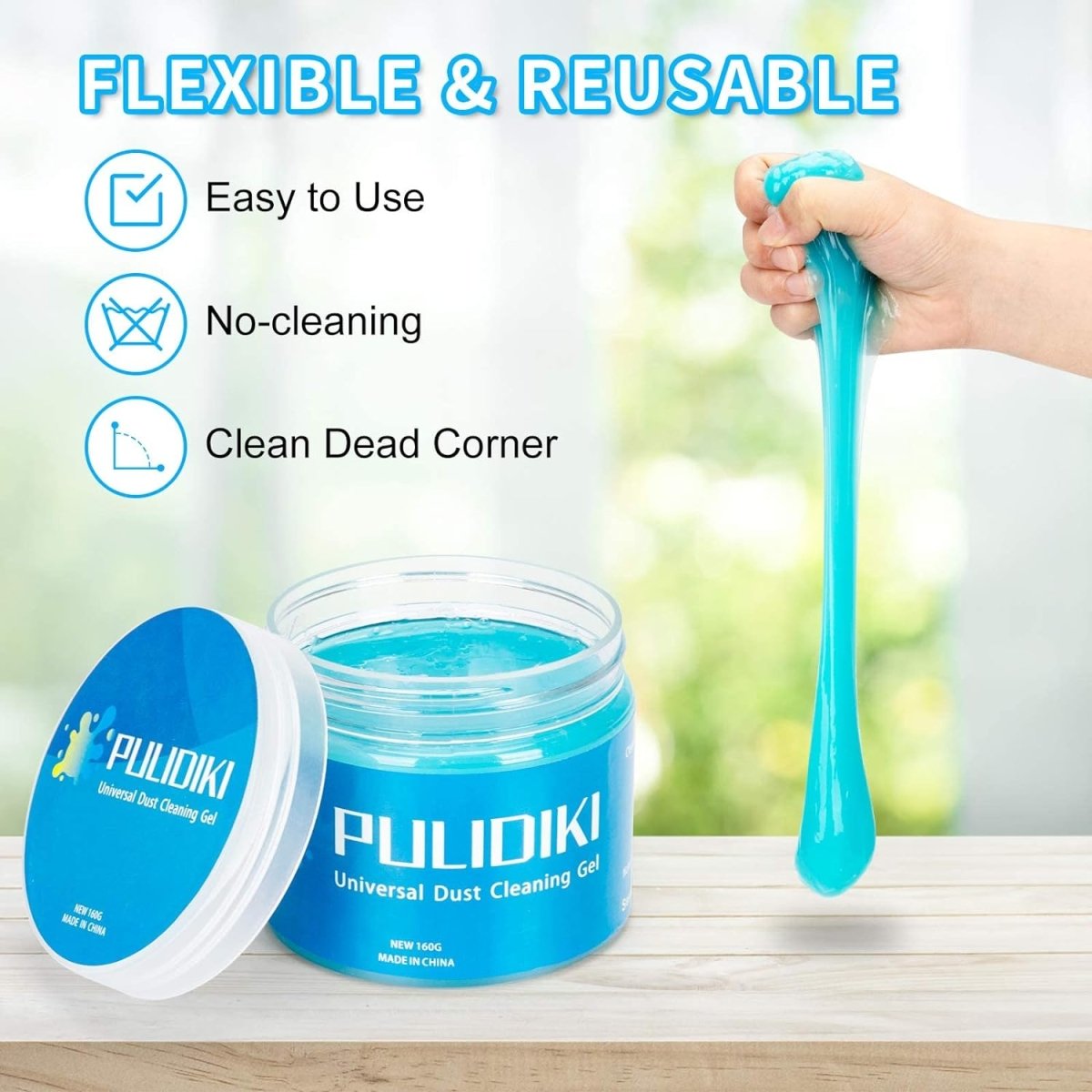 Showlu Fashion Store PULIDIKI Car Cleaning Gel for air vents, interior detailing, and removing dust from car crevices and keyboards.