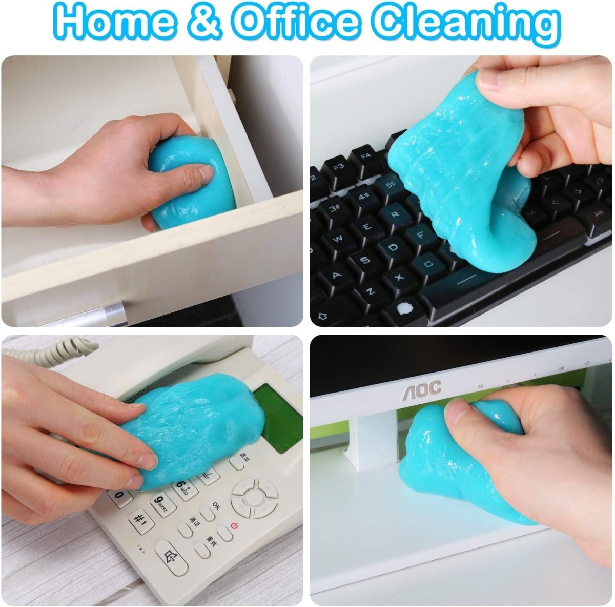 Car Cleaning Gel Universal Detailing Kit Automotive Dust Car Crevice Cleaner Slime Auto Air Vent Interior Detail Removal for Car Putty Cleaning Keyboard Cleaner Car Accessories Blue - SHOWLU FASHION STORE