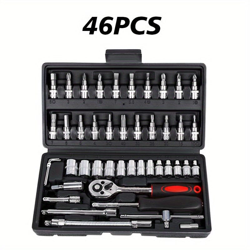 Showlu multi-purpose ratchet torque wrench and screwdriver tool set for automotive repair, portable auto and bike maintenance tools.