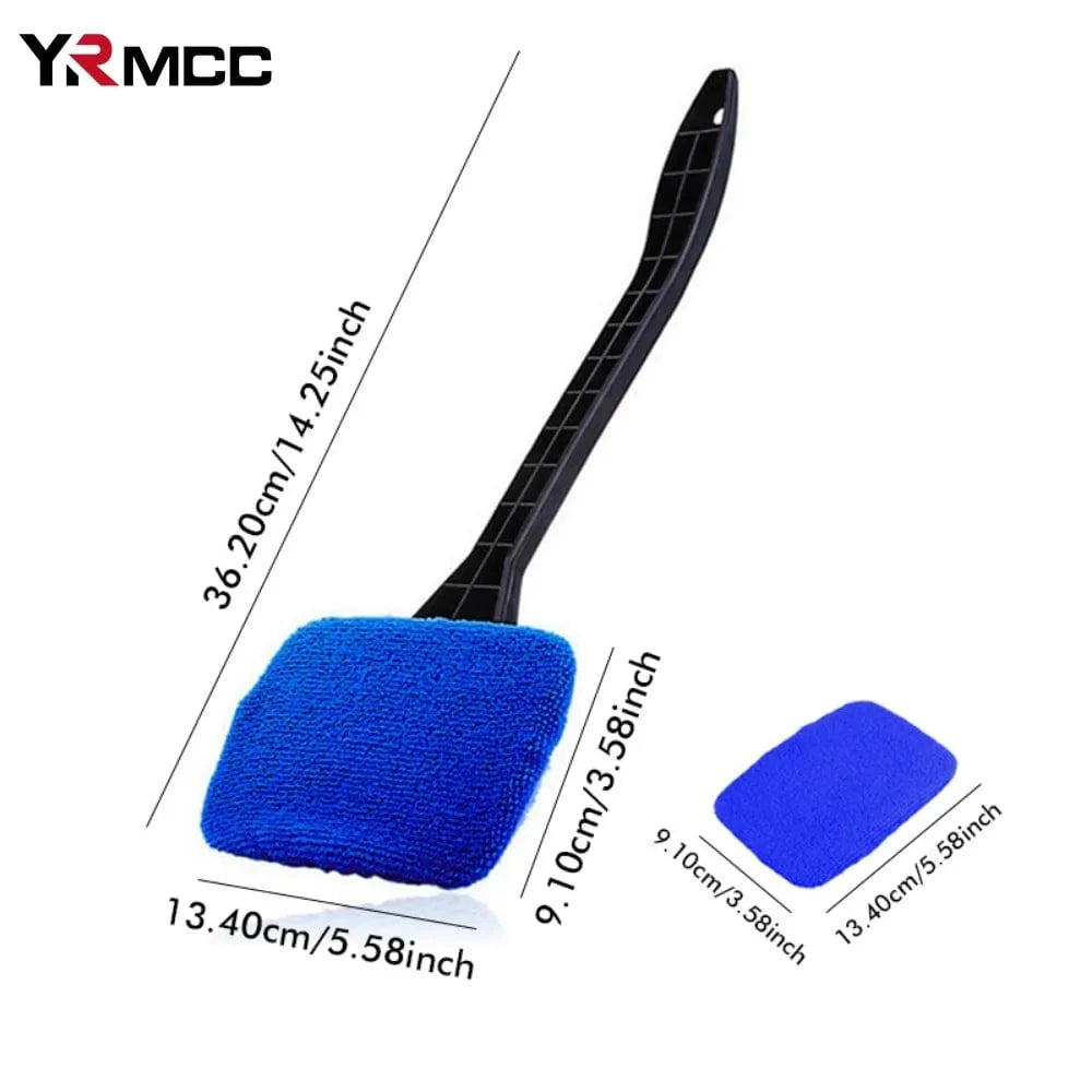 Showlu Car Window Cleaning Brush Kit with long handle, windshield wiper tool, and glass cleaner for auto detailing and car maintenance.