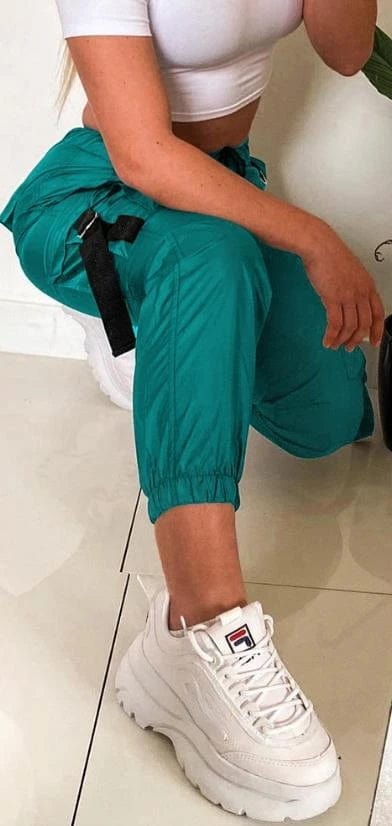 Cargo Pants Women Streetwear Autumn and Winter New Fashion Tight Versatile Casual Loose Waist Patch Pocket Trousers for Female - SHOWLU FASHION STORE