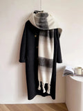 Women's plaid cashmere scarf by Showlu Fashion, warm winter pashmina shawl with tassels and plush mohair accents.