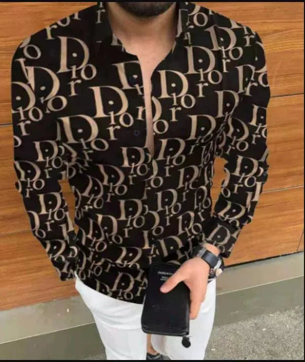 Men's slim fit floral print casual long sleeve shirt by SHOWLU FASHION, featuring a stylish floral pattern and comfortable fit.