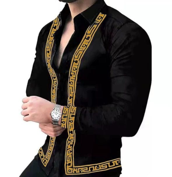 SHOWLU FASHION men's slim fit floral print long sleeve casual shirt, featuring vibrant floral design and comfortable fit.
