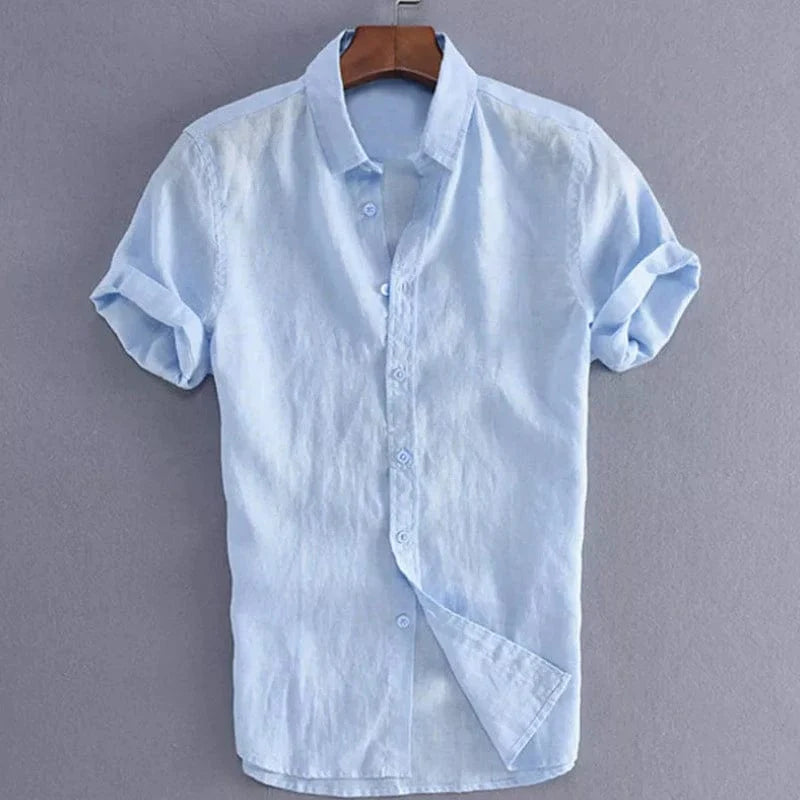 Showlu Fashion men's casual long sleeve shirt with loose lapels and slim fit, suitable for everyday wear and stylish comfort.