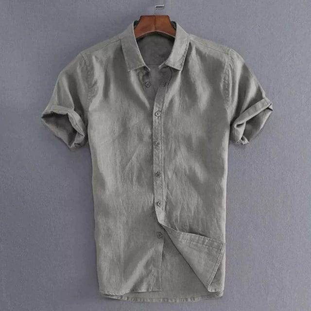 Showlu Fashion men's casual long sleeve shirt with loose fit, lapel collar, slim fit design, suitable for everyday wear.