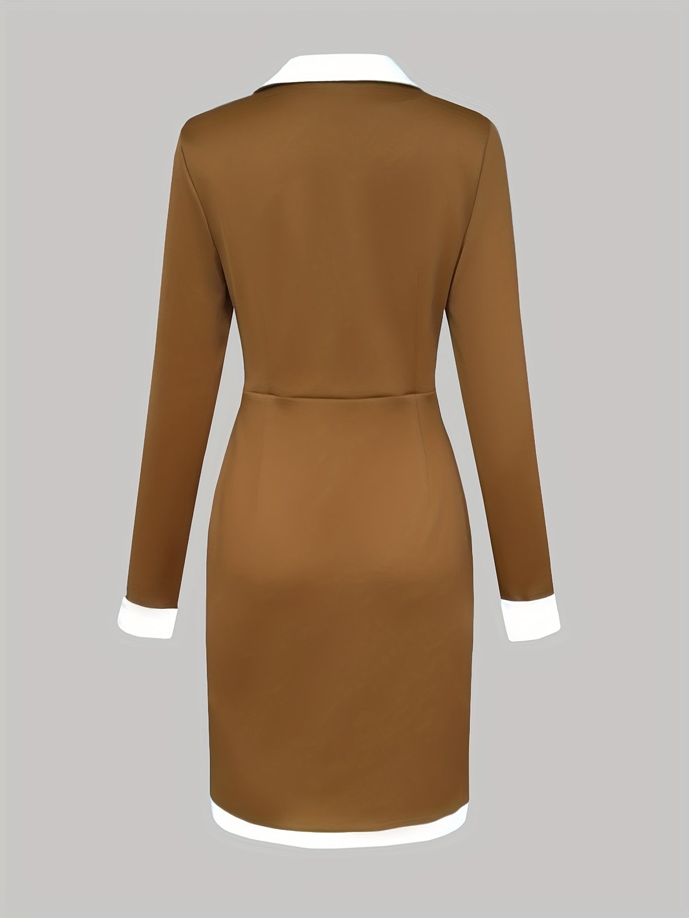 Elegant SHOWLU FASHION women's lapel button-front bodycon dress with fitted silhouette and classic design, perfect for stylish occasions.
