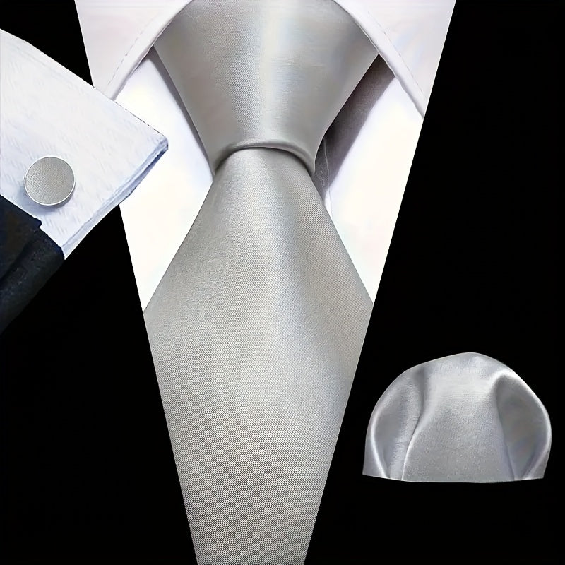 Three solid color men's ties from SHOWLU FASHION STORE in black, red, and blue, displayed flat in a 3-pack.
