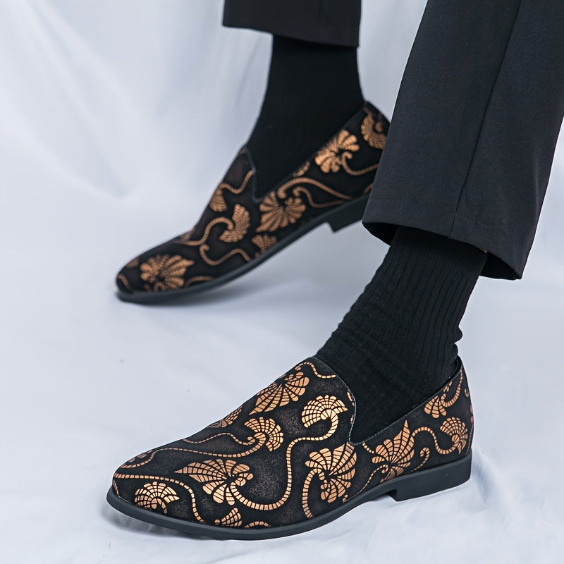 SHOWLU FASHION men's business casual slip-on shoes in black PU leather, featuring a sleek design and comfortable fit.