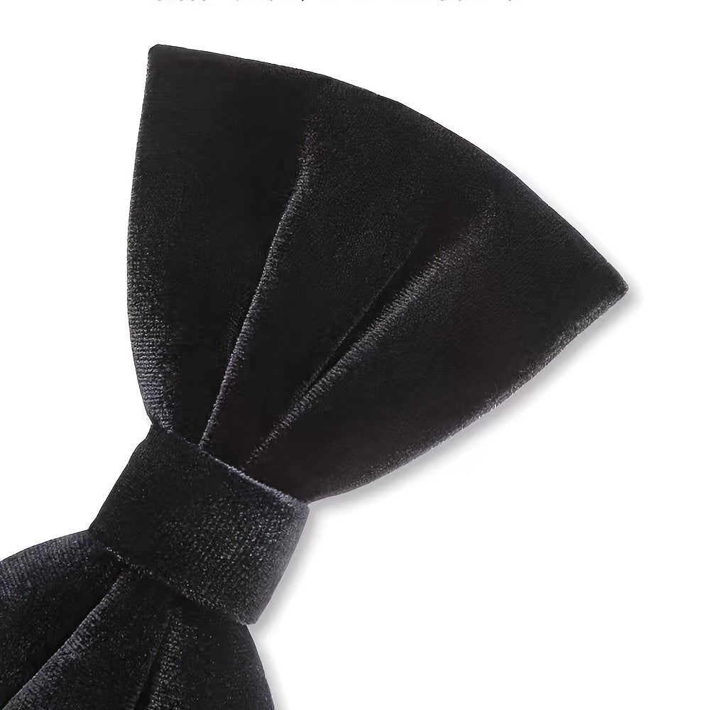 Navy blue velvet bow tie for men, adjustable formal accessory by SHOWLU FASHION, shown ready to wear with a classic style.