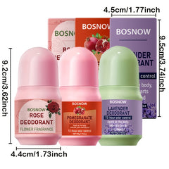 3pcs Rose + Pomegranate + Lavender Deodorant Combination Set, Plant Ingredients, Deep Moisturizing, Gentle Care, Natural Fragrance, Lasting Fragrance, Farewell Odor, Just One Set Let You Have a Different Fresh Experience Ever