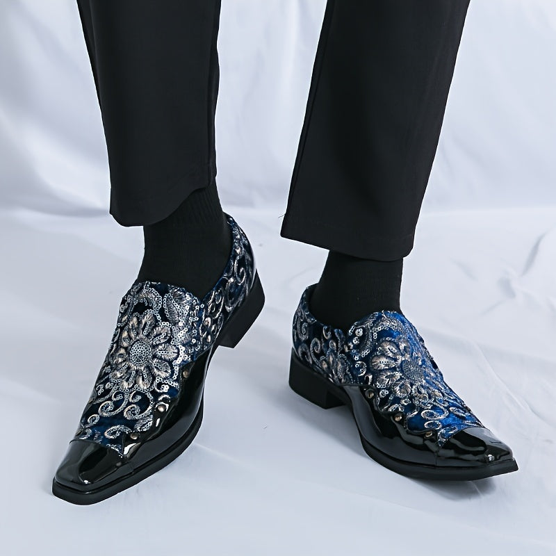 SHOWLU FASHION men's slip-on casual shoes in solid color faux leather with a sleek, simple design and rounded toe.