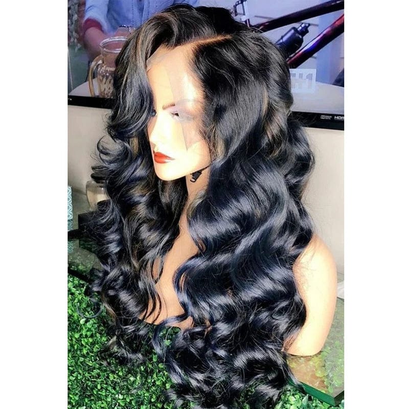 Brazilian human hair lace front wig with pineapple wave texture, natural color, and baby hair, from Showlu Fashion Store.