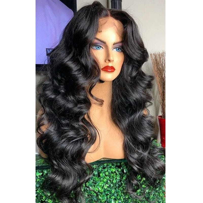 Brazilian human hair lace front wig with pineapple wave texture in natural color, featuring baby hairs and cuticle alignment for a realistic look
