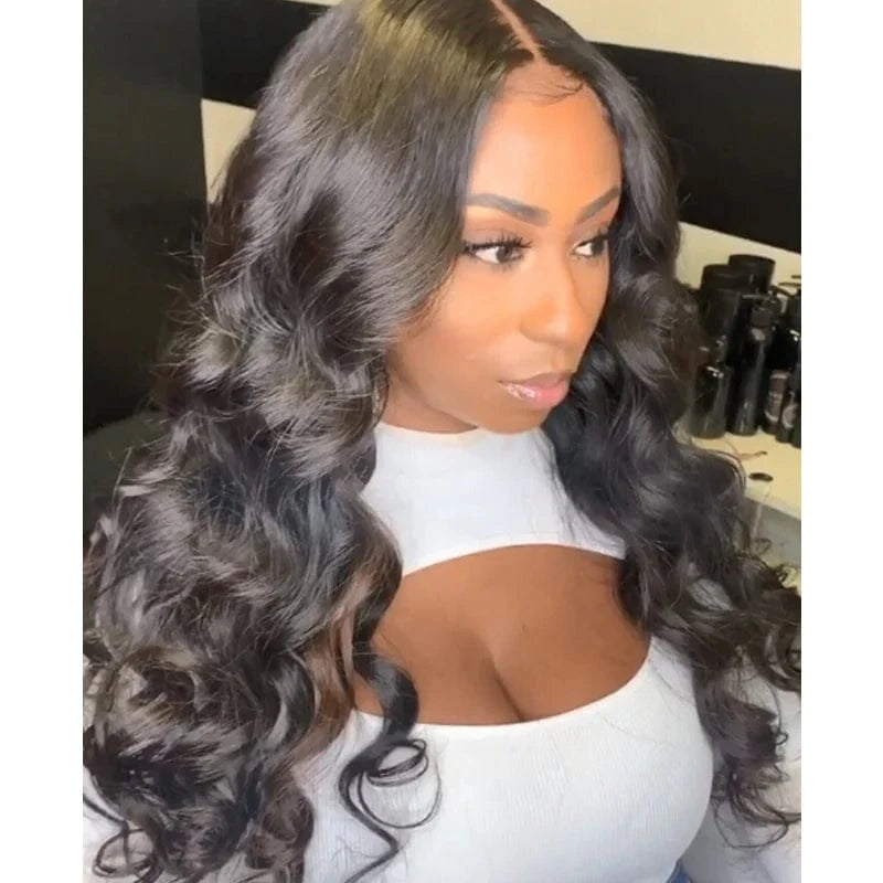 Brazilian human hair lace front wig with pineapple wave pattern in natural color, featuring cuticle alignment and baby hair from Showlu Fashion.