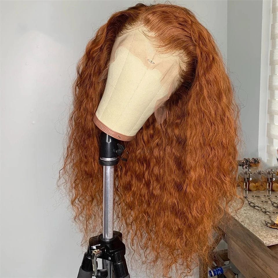 Showlu HD transparent deep curly lace front wig with Brazilian virgin human hair, showcasing full lace, natural curls, and high-quality texture.