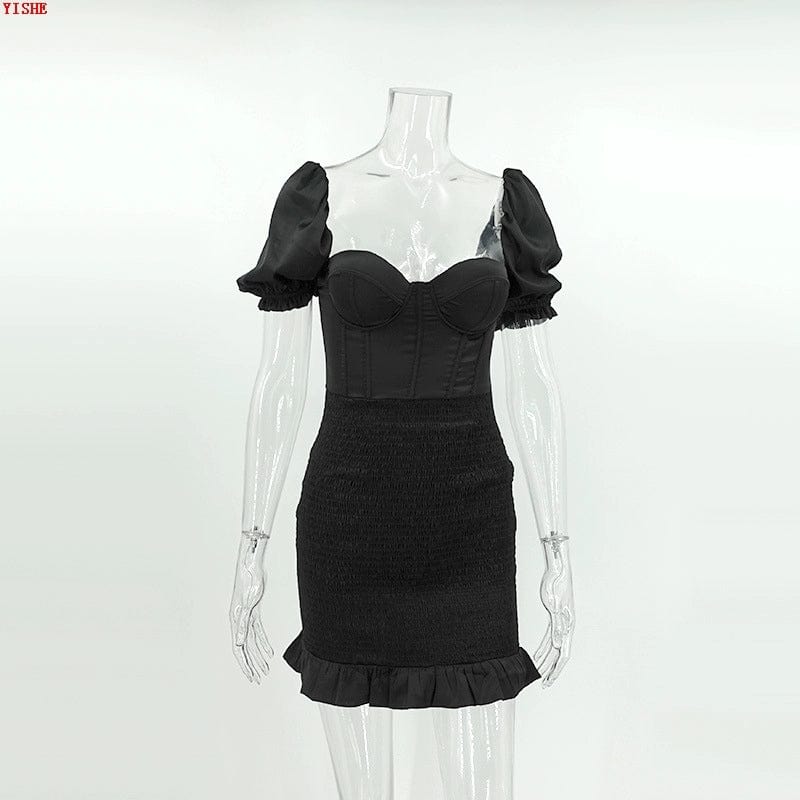 Chic Showlu Women's square neck sheath dress in elegant summer style, featuring a fitted silhouette and stylish design.