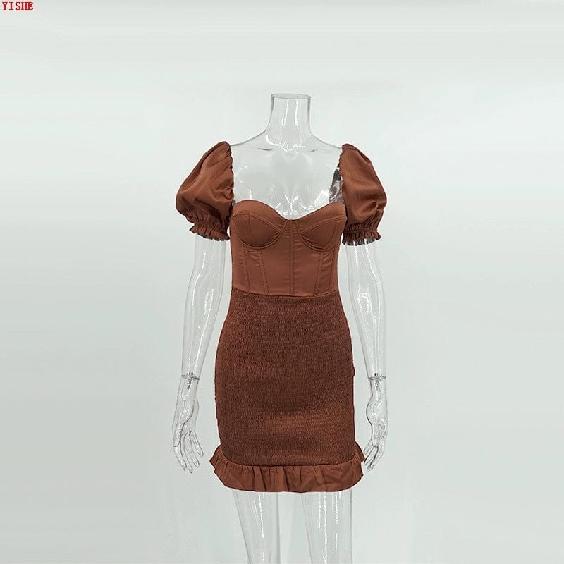 Chic Square Neck Sheath Dress - SHOWLU FASHION STORE
