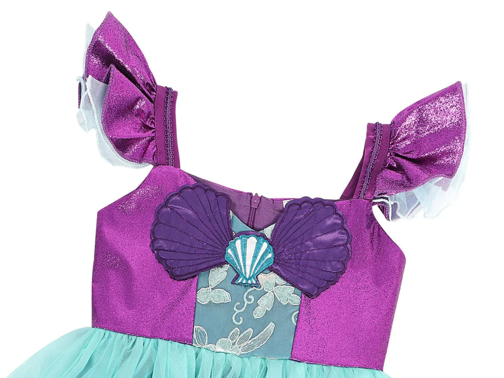Showlu Little Mermaid Princess costume for girls, featuring a tutu dress perfect for Halloween, parties, and cosplay.