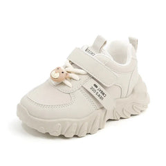 Children Fashion PU Leather Boy Sports Shoes Soft Sole Comfort Kids Running Sneakers Girl Lightweight Sneakers Solid Color Shoes - SHOWLU FASHION STORE