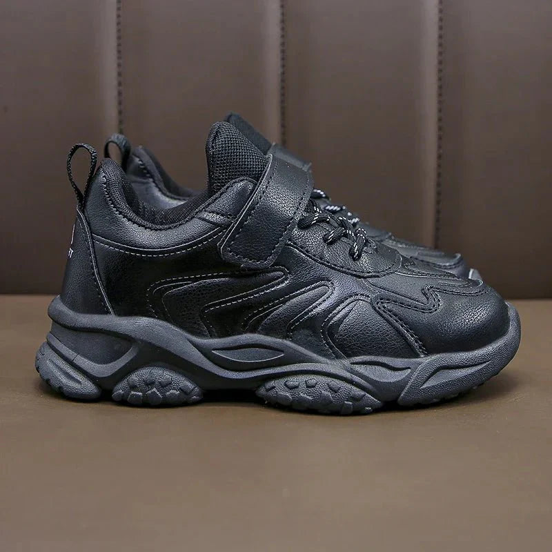 Kids white running shoes by SHOWLU FASHION STORE, breathable PU leather sneakers for boys and girls, comfortable for school and sports.