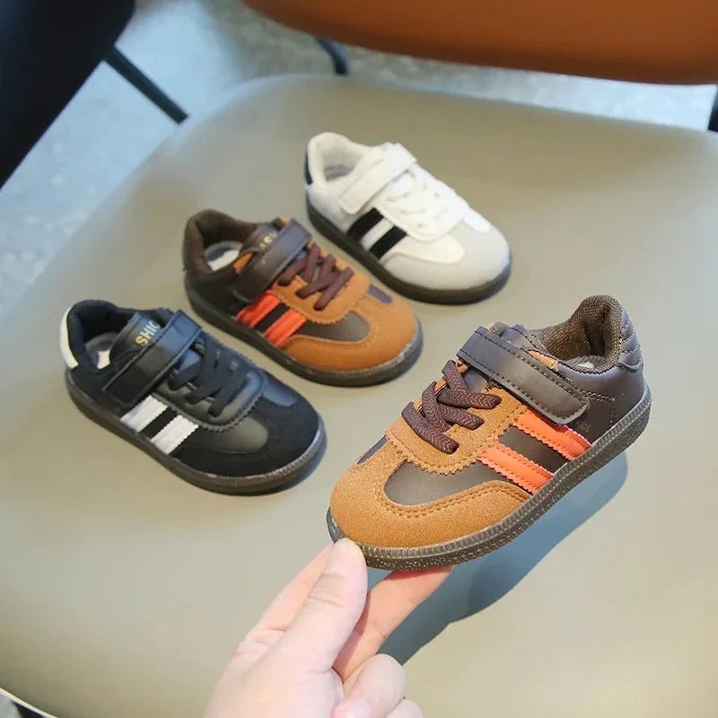 Lightweight boys and girls running sneakers by SHOWLU FASHION STORE, with non-slip PU leather soles, perfect for spring and autumn.