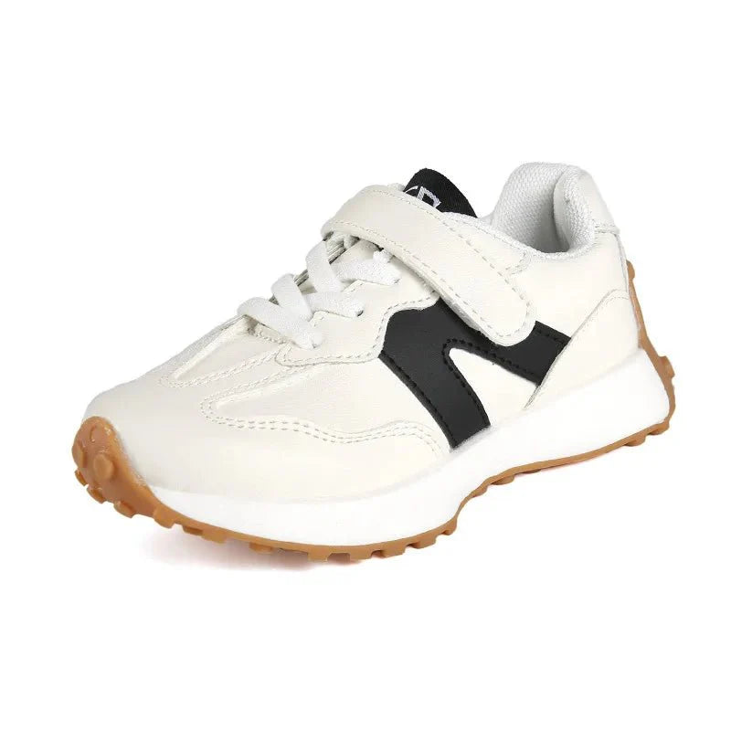 Children's Shoes Girls and Boys Toddlers Sneakers Breathable PU Leather BABY Flats Tennis Shoe Pink/Black/Gray,Size 21~36 - SHOWLU FASHION STORE