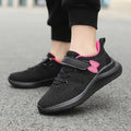 Girls' breathable mesh running shoes by Showlu Fashion, featuring anti-slip outdoor soles and stylish design for active outdoor play.