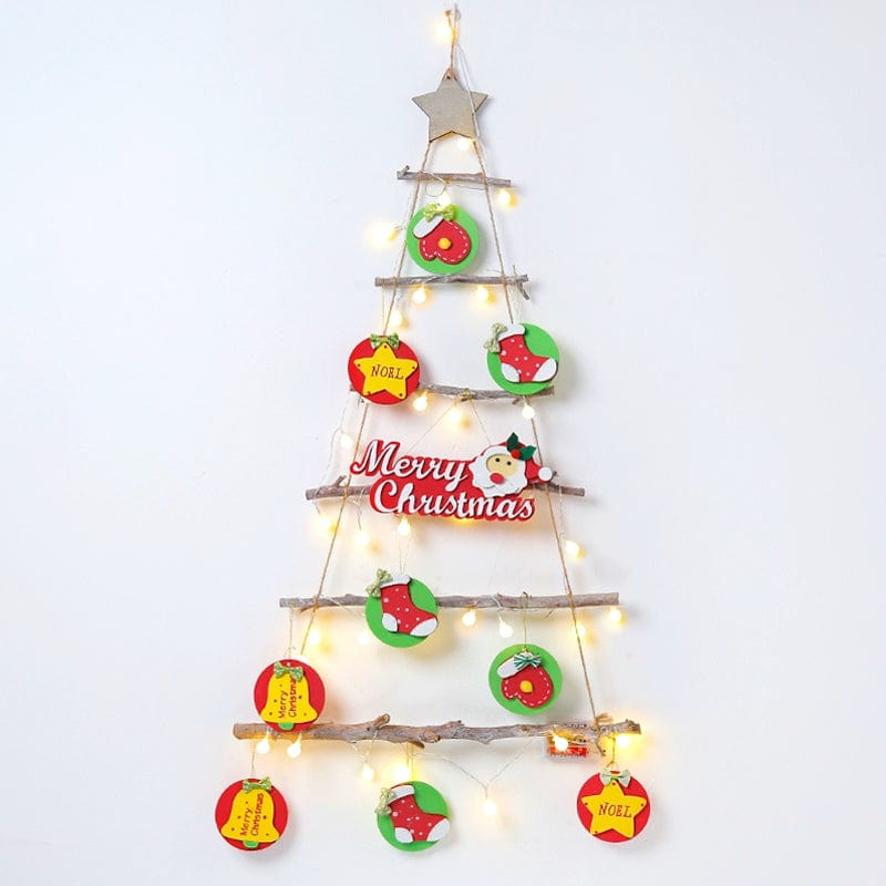 Christmas Decorations Wooden Christmas Tree Package DIY Handmade Material Package Ornaments Show Window Scene Layout the Wooden Ladder - SHOWLU FASHION STORE
