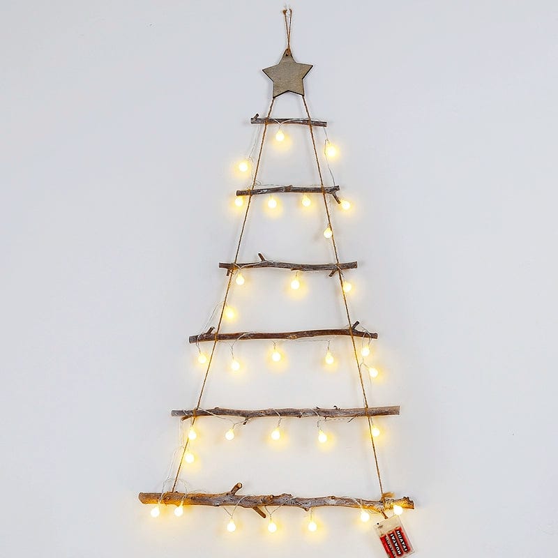 Christmas Decorations Wooden Christmas Tree Package DIY Handmade Material Package Ornaments Show Window Scene Layout the Wooden Ladder - SHOWLU FASHION STORE