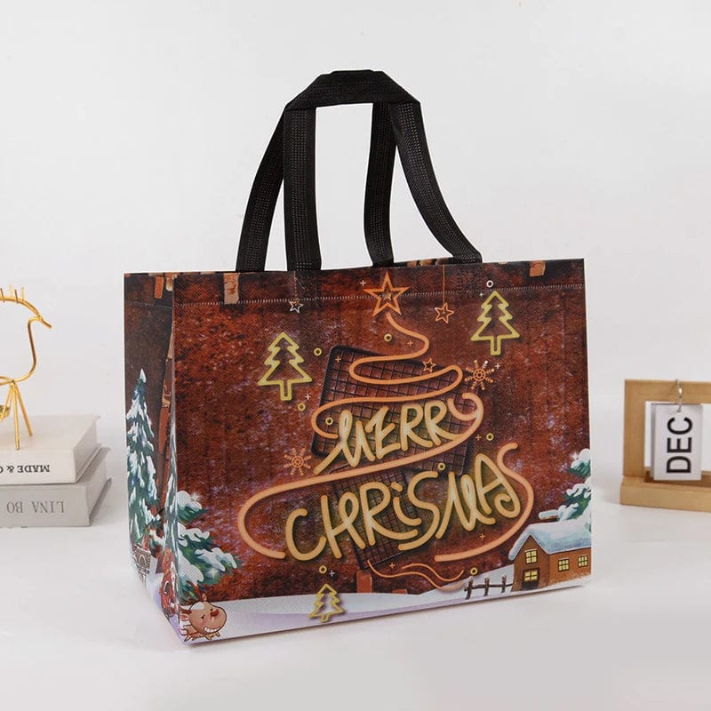 Non-woven Santa Claus and snowman Christmas gift bag for holiday candy packaging, festive holiday decor for 2023 and 2024 seasons