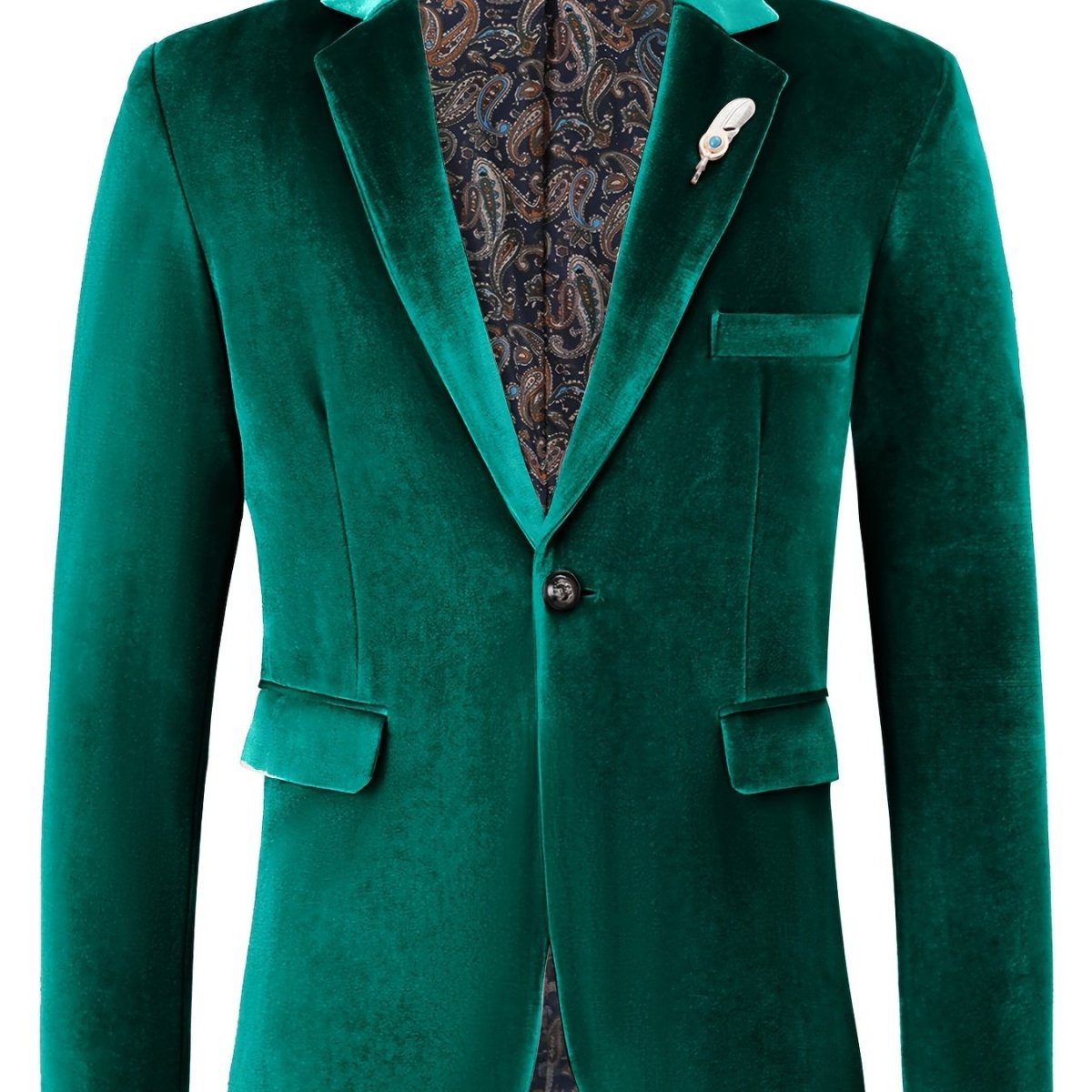 SHOWLU FASHION men's loose fit lapel suit jacket with one button, soft stretch polyester fabric, ideal for business casual spring and fall.