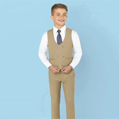 Classic Solid Paisley Suits for Boys 3 - Piece Smart Stylish Boy's Tuxedo Formal Outfit For Kids Blazer Vest And Pants For Party - SHOWLU FASHION STORE