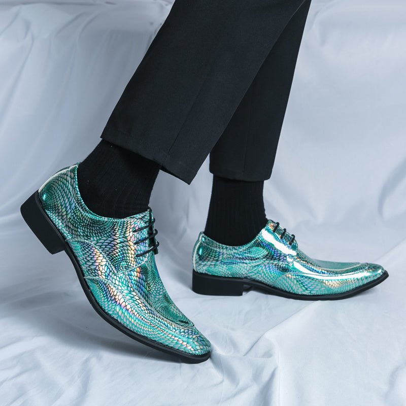 SHOWLU FASHION men's classic slip-on formal shoes in plain toe PU leather, stylish and elegant for special occasions and events.