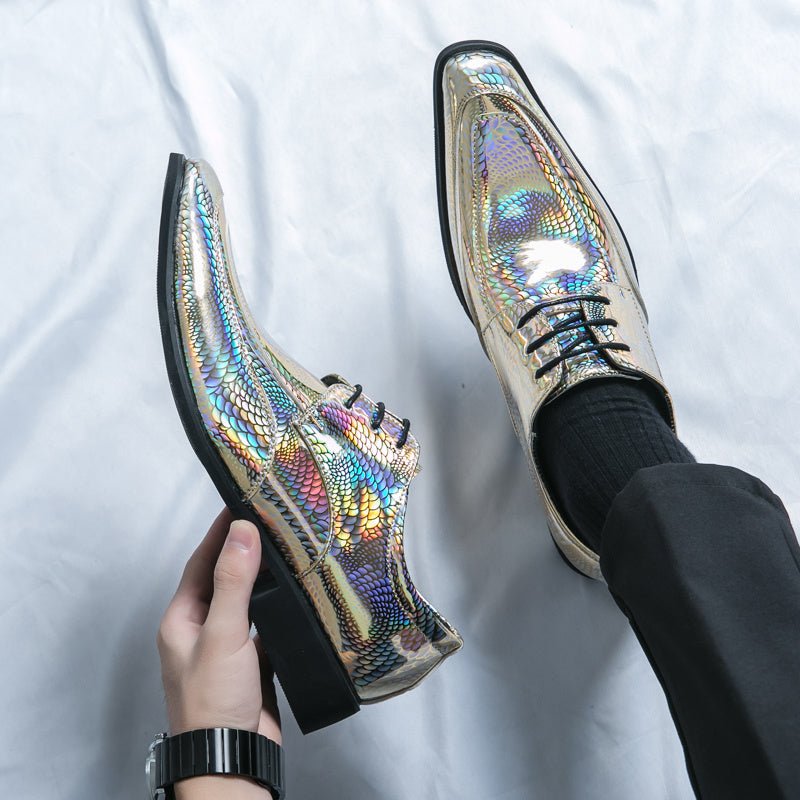 SHOWLU FASHION men's classic slip-on formal shoes in plain toe PU leather, stylish and elegant for special occasions and events.