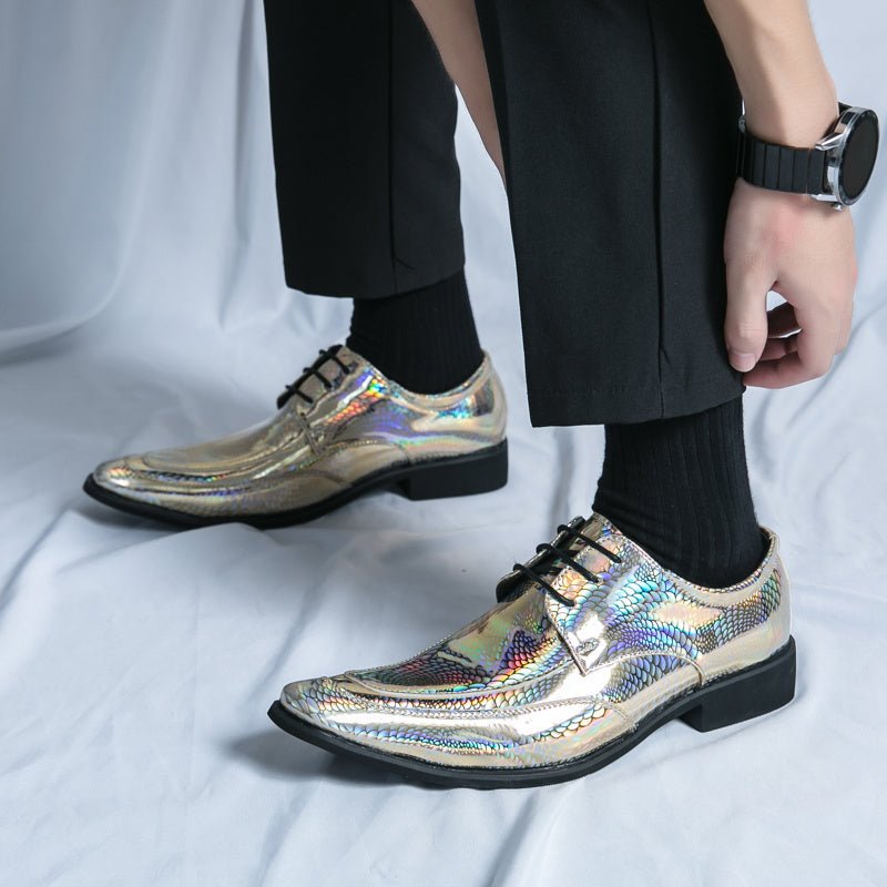 SHOWLU FASHION men's classic slip-on formal shoes in plain toe PU leather, stylish and elegant for special occasions and events.