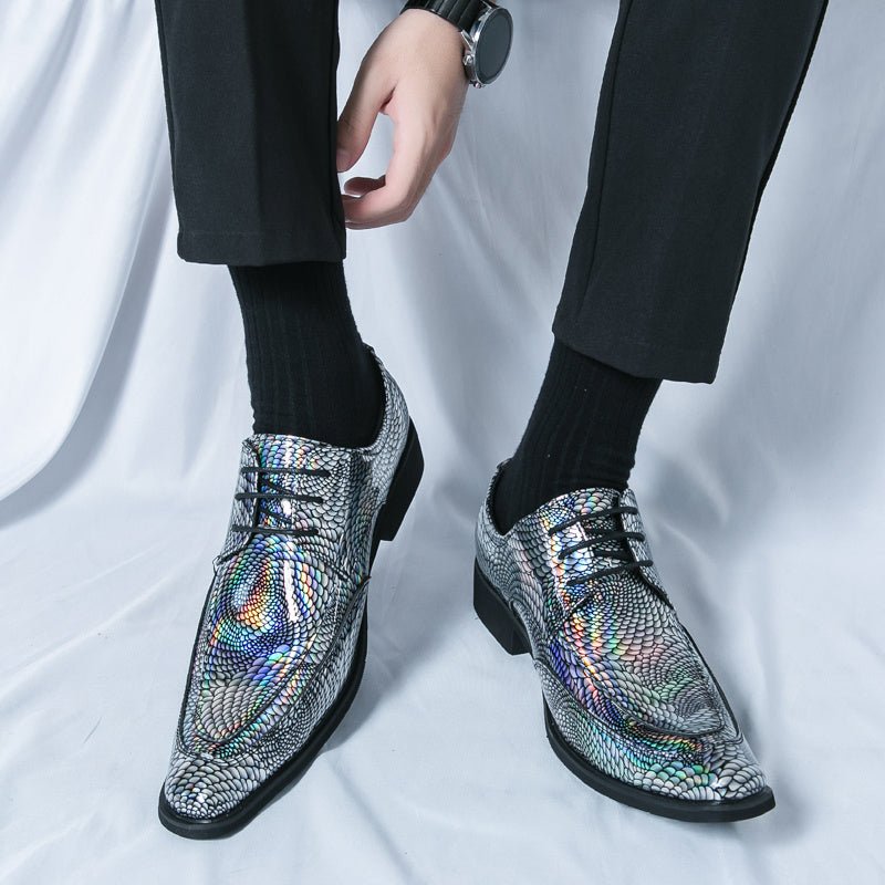 SHOWLU FASHION men's classic slip-on formal shoes in plain toe PU leather, stylish and elegant for special occasions.