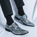 SHOWLU FASHION men's slip-on formal shoes in plain toe PU leather, stylish and elegant for weddings, parties, and special occasions.