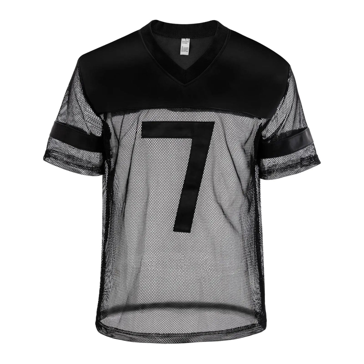 Clever-MenMode men's PU leather fishnet T-shirt by SHOWLU FASHION STORE, featuring see-through mesh fabric with short sleeves for clubwear style.