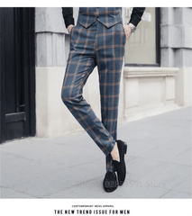 Coat Vest Pants 2024 Men's Fashion Boutique Stripes Wedding Suit Three Pieces Set Male Business Casual Blazers Jacket Trousers - SHOWLU FASHION STORE