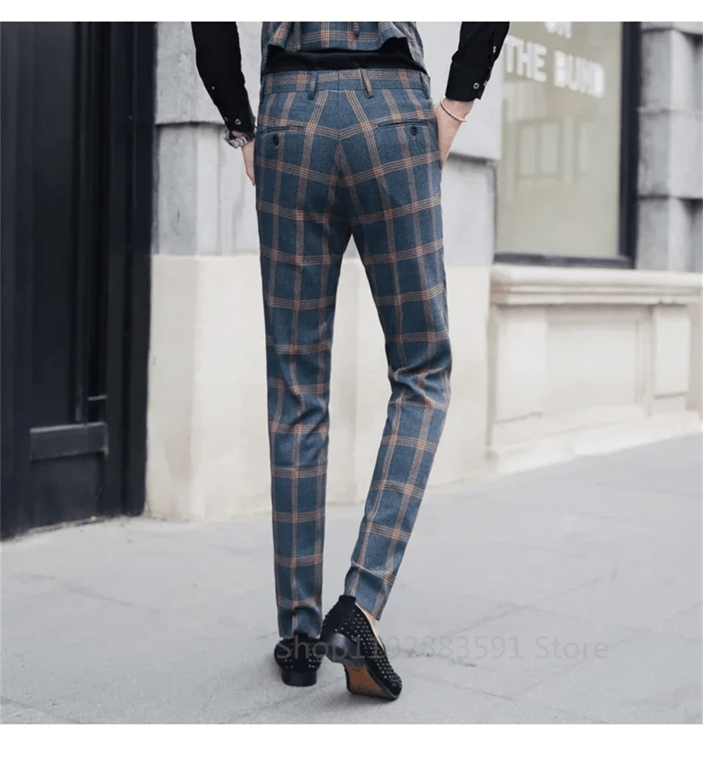 Coat Vest Pants 2024 Men's Fashion Boutique Stripes Wedding Suit Three Pieces Set Male Business Casual Blazers Jacket Trousers - SHOWLU FASHION STORE